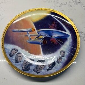1983 Ernst Gold Signatures Star Trek USS Enterprise Commemorative Plate